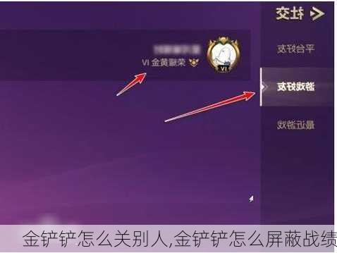 金铲铲怎么关别人,金铲铲怎么屏蔽战绩