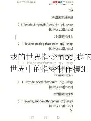 我的世界指令mod,我的世界中的指令制作模组