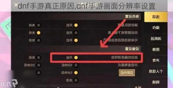 dnf手游真正原因,dnf手游画面分辨率设置
