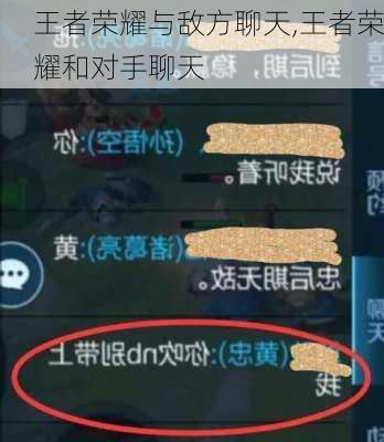 王者荣耀与敌方聊天,王者荣耀和对手聊天