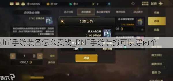 dnf手游装备怎么卖钱_DNF手游装扮可以穿两个