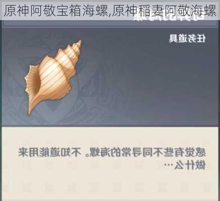 原神阿敬宝箱海螺,原神稲妻阿敬海螺