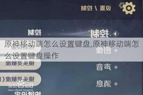 原神移动端怎么设置键盘,原神移动端怎么设置键盘操作