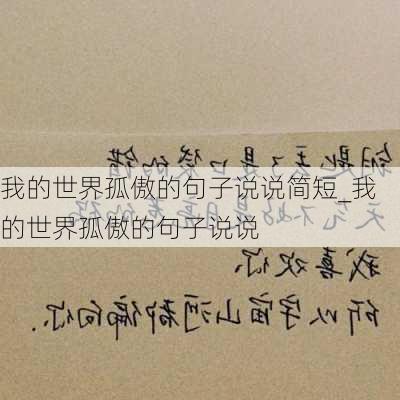 我的世界孤傲的句子说说简短_我的世界孤傲的句子说说