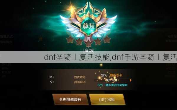 dnf圣骑士复活技能,dnf手游圣骑士复活