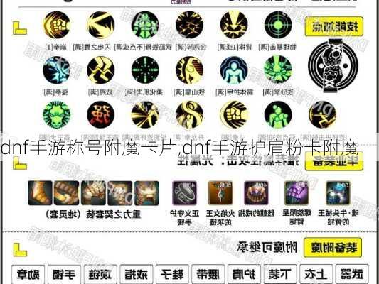 dnf手游称号附魔卡片,dnf手游护肩粉卡附魔