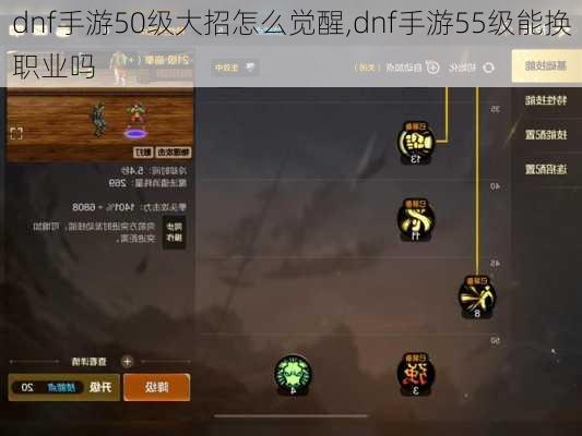 dnf手游50级大招怎么觉醒,dnf手游55级能换职业吗