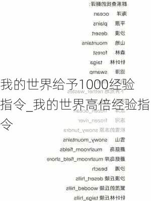 我的世界给予1000经验指令_我的世界高倍经验指令