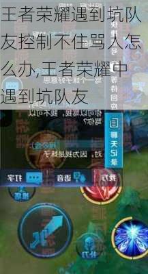 王者荣耀遇到坑队友控制不住骂人怎么办,王者荣耀中遇到坑队友