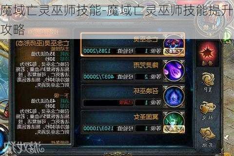 魔域亡灵巫师技能-魔域亡灵巫师技能提升攻略