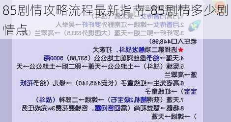 85剧情攻略流程最新指南-85剧情多少剧情点