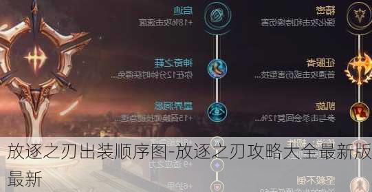 放逐之刃出装顺序图-放逐之刃攻略大全最新版最新