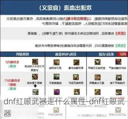 dnf红眼武器走什么属性-dnf红眼武器