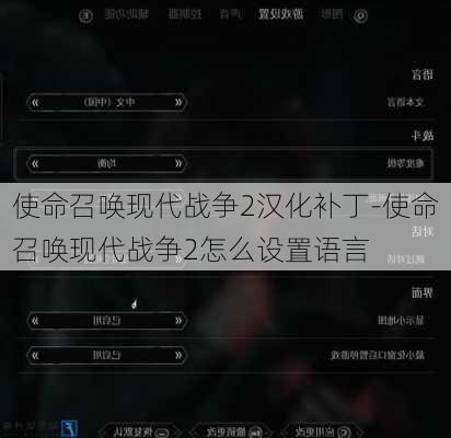 使命召唤现代战争2汉化补丁-使命召唤现代战争2怎么设置语言