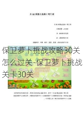 保卫萝卜挑战攻略30关怎么过关-保卫萝卜挑战关卡30关