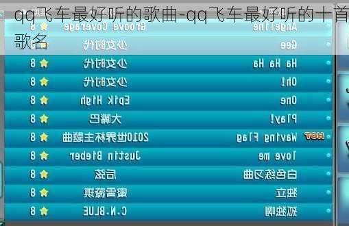 qq飞车最好听的歌曲-qq飞车最好听的十首歌名